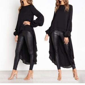 BLACK Dip Hem Blouse 👀 - A Fashionista Look